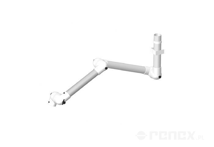 ALSIDENT arm 1060 mm for ALUMINIUM 75 system, ceiling-mounted - white connections