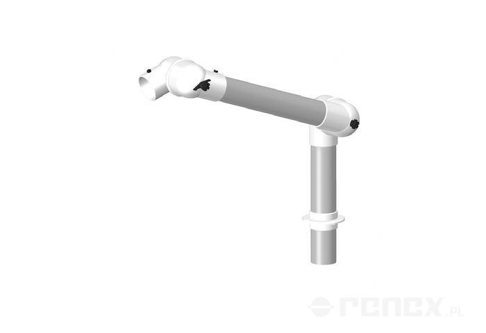 ALSIDENT arm 550 mm for ALUMINIUM 75 system, tabletop-mounted - white connections