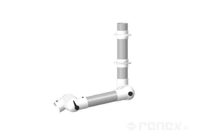 ALSIDENT arm 795 mm for ALUMINIUM 100 system, wall-mounted, white connections