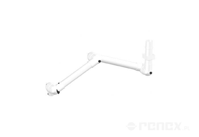 ALSIDENT arm 795 mm for CHEMICAL RESISTANT 75 system, ceiling-mounted - white connections