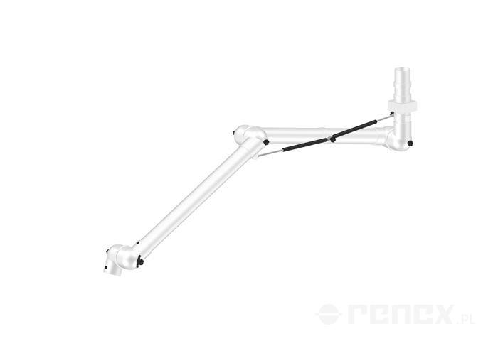 ALSIDENT arm 1990 mm for CHEMICAL RESISTANT 75 system, ceiling-mounted - white connections