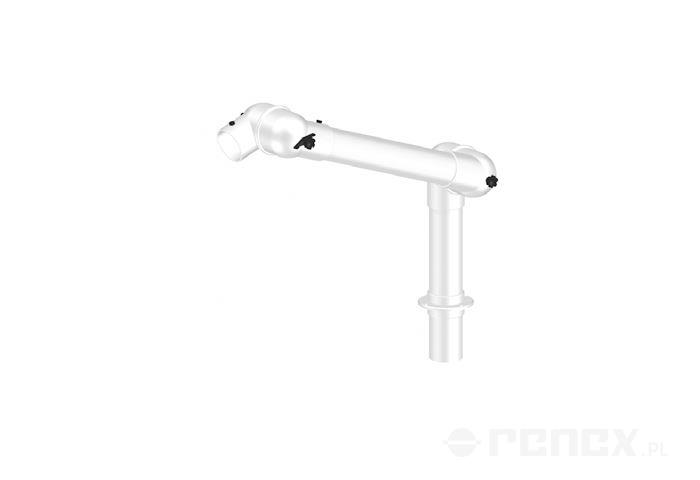 ALSIDENT arm 550 mm for CHEMICAL RESISTANT 75 system, tabletop-mounted - white connections