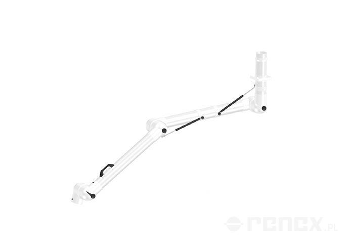 ALSIDENT arm 2130 mm for CHEMICAL RESISTANT 100 system, wall-mounted - white connections