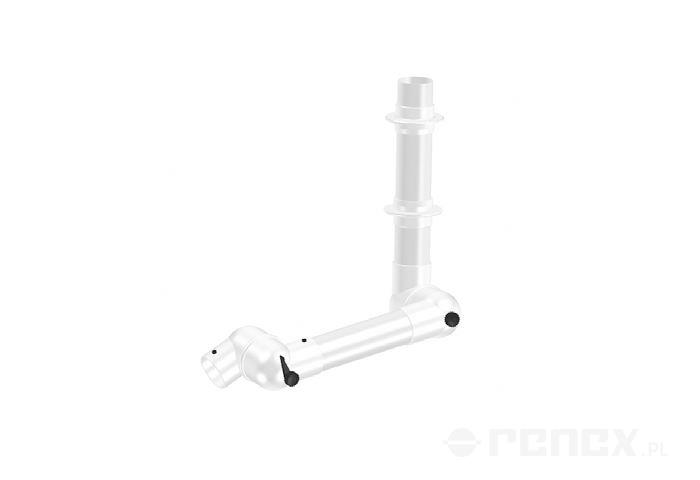 ALSIDENT arm 795 mm for CHEMICAL RESISTANT 100 system, wall-mounted - white connections