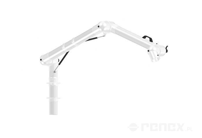 ALSIDENT arm 2130 mm for CHEMICAL RESISTANT 100 system, tabletop-mounted - white connections