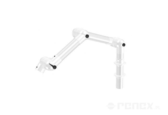 ALSIDENT arm 1040 mm for CHEMICAL RESISTANT 100 system, tabletop-mounted - white connections