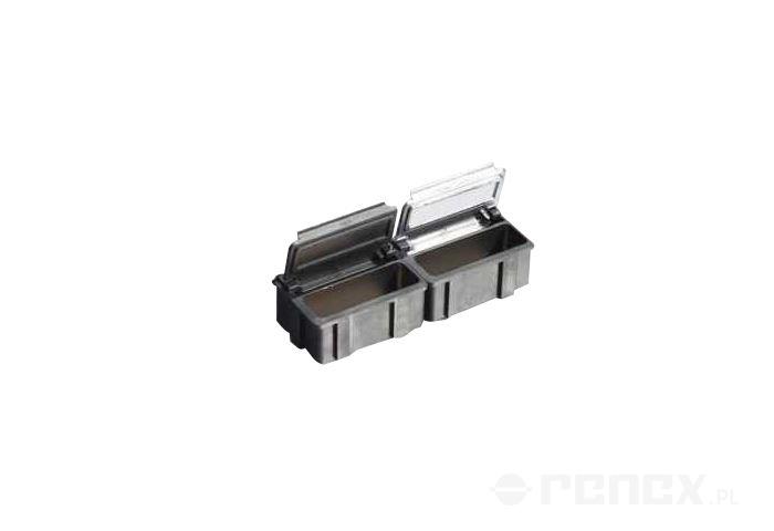 SNAPBOX2 transparent cover with spring ESD black - int. 37X12X15mm