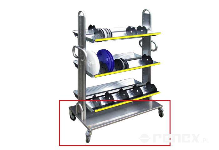 CHARIOTTE - Baseplate 600x1130 with conductive 125mm swivel castors