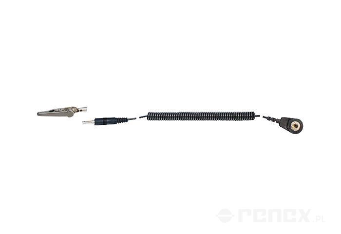 Coiled cord for antistatik strap (2m) latch/banana-crocodile