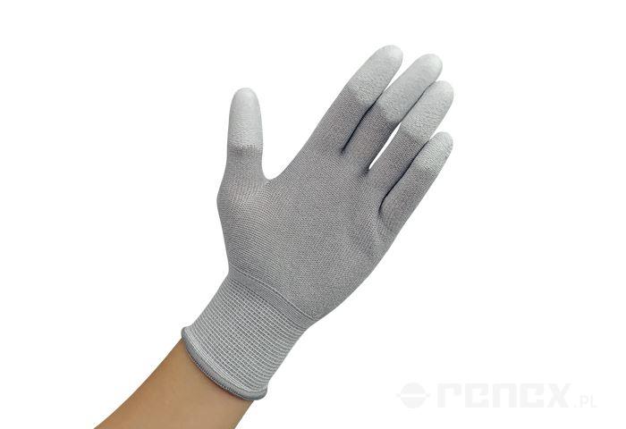 ESD gloves with non-slip coating on the fingertips, grey, size S