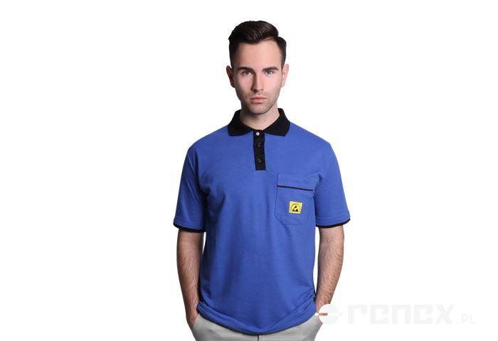 ESD PIQUE POLO SHIRT BLUE SIZE S