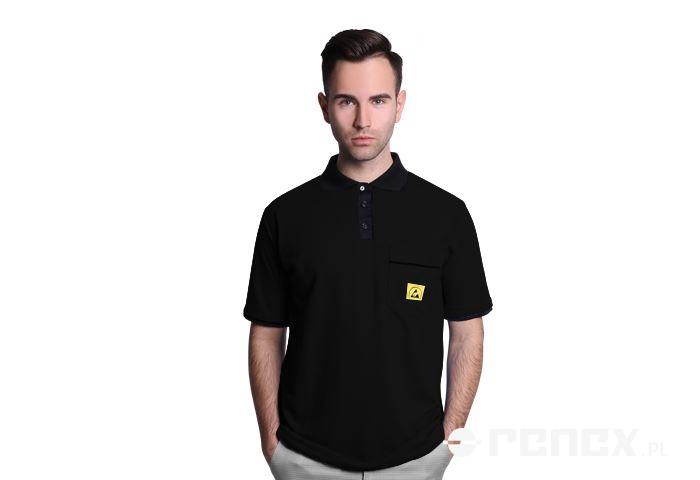 ESD PIQUE POLO SHIRT BLACK SIZE 2XS