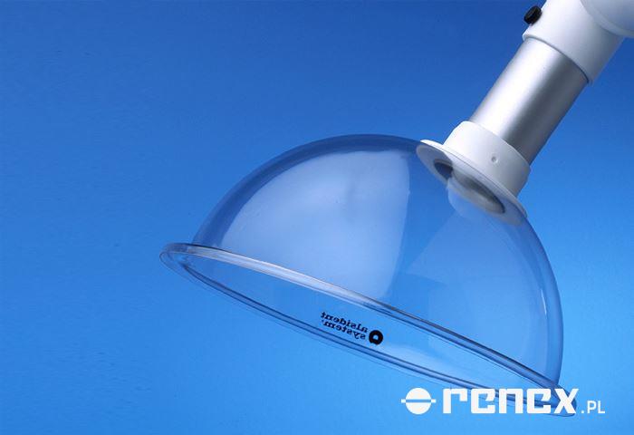 Round suction head, transparent with white flange - diameter 280 mm