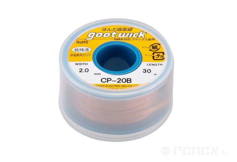 GOOT desoldering wick W: 2.0 mm, L: 30 m