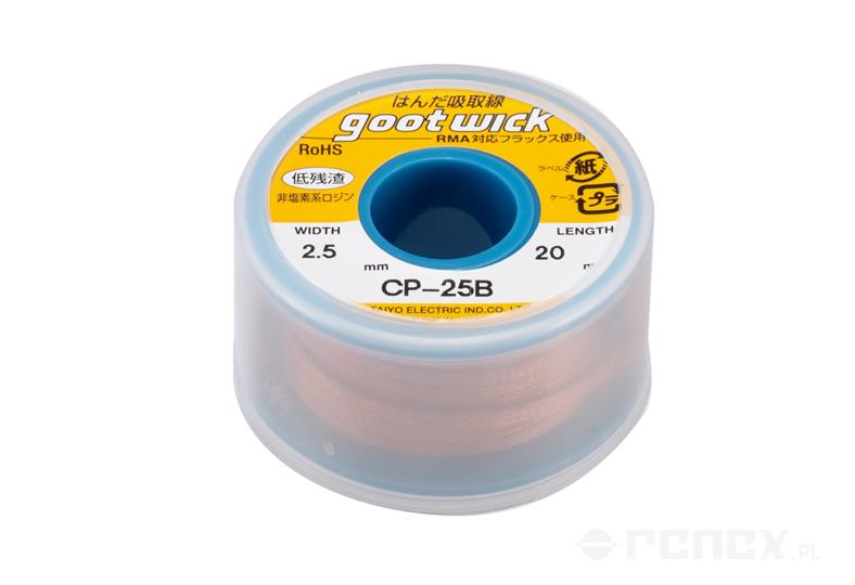 GOOT desoldering wick W: 2.5 mm, L: 20 m