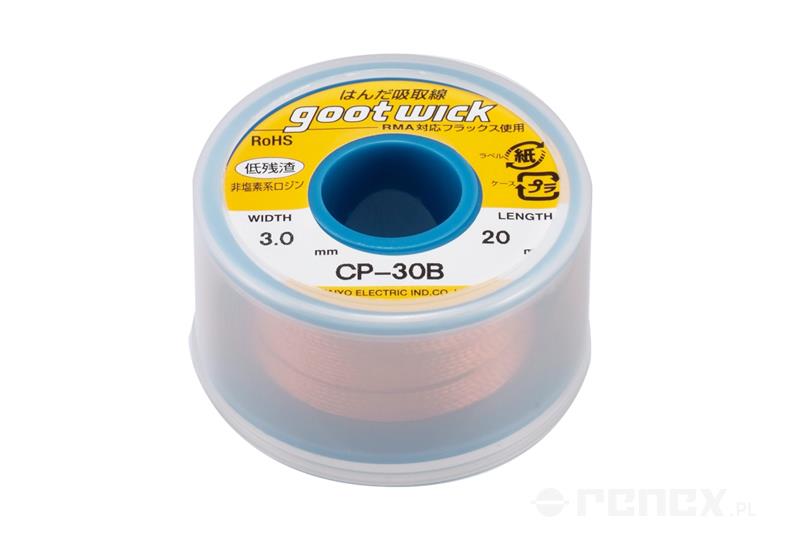 GOOT desoldering wick W: 3.0 mm, L: 20 m