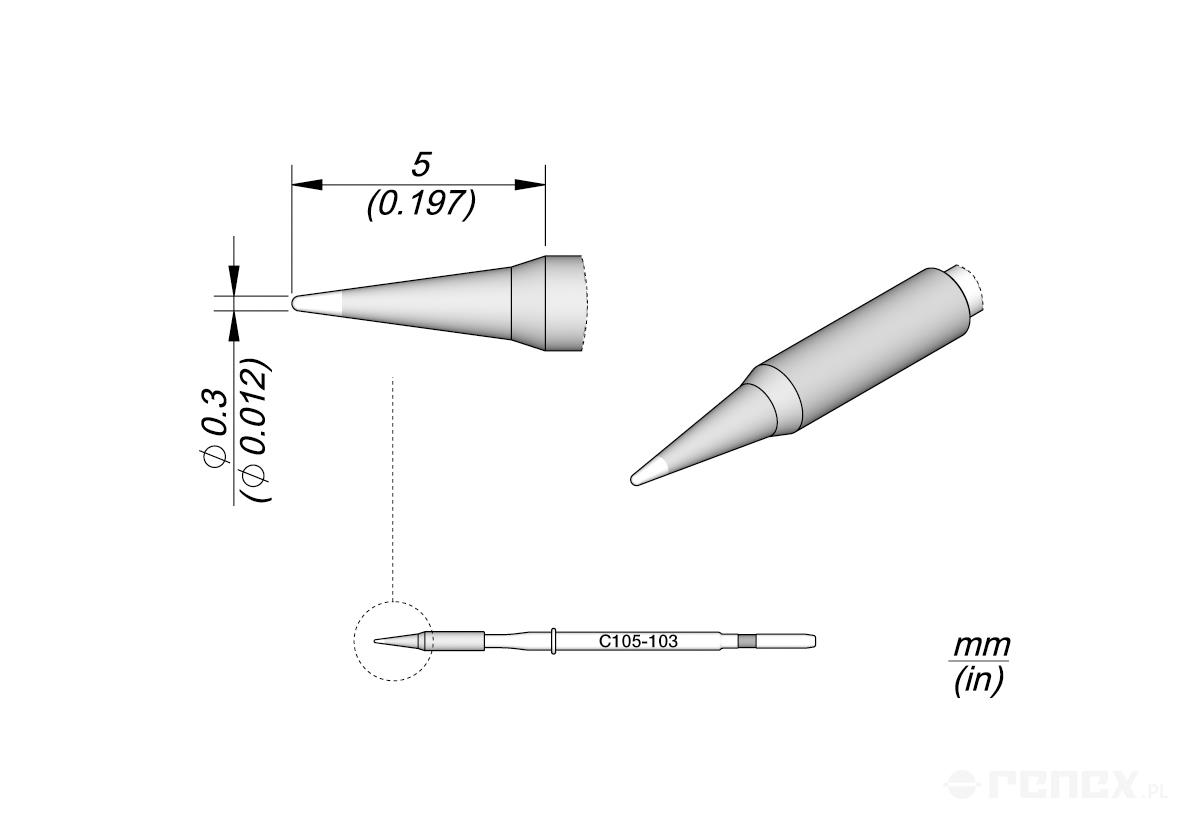 C105103 Tip Cartridge for JBC NT105 and NP105 Nano Soldering tools