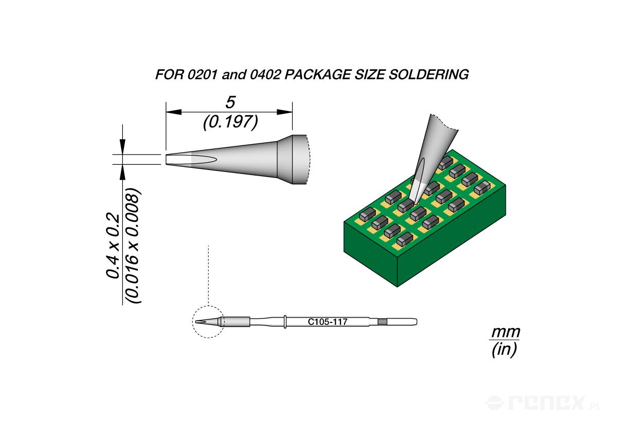 C105117 Tip Cartridge for JBC NT105 and NP105 Nano Soldering tools