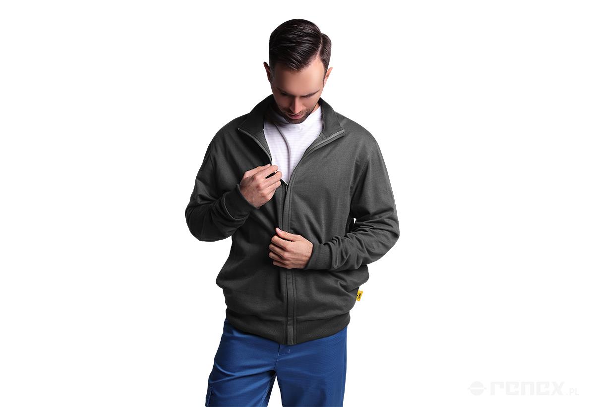 ESD zip up sweatshirt, dark grey, 2XS