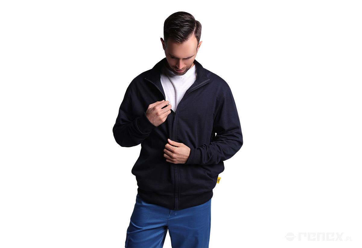 ESD zip up sweatshirt, navy blue, 2XL