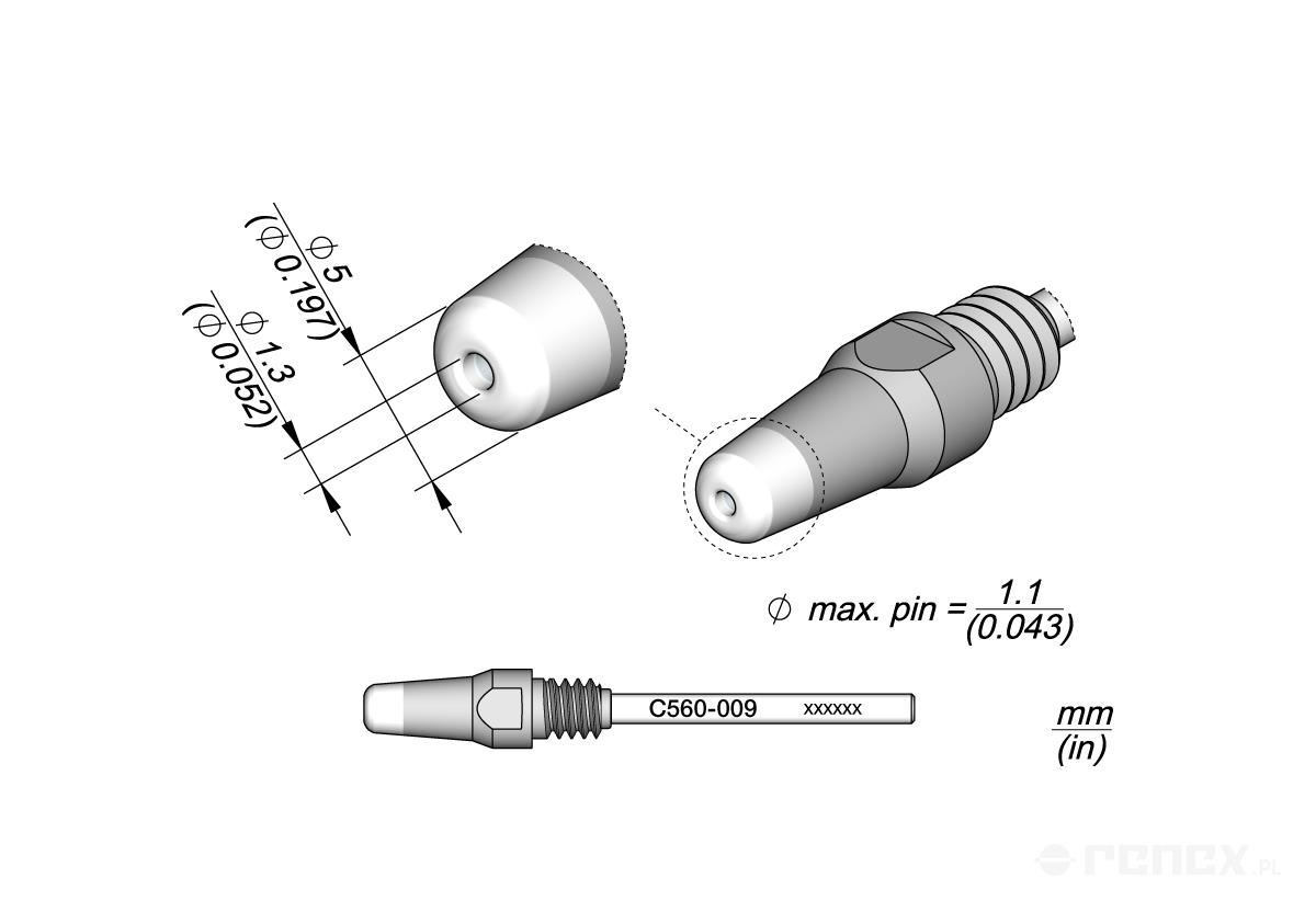 C560009 Tip for JBC DR560 Desoldering Iron