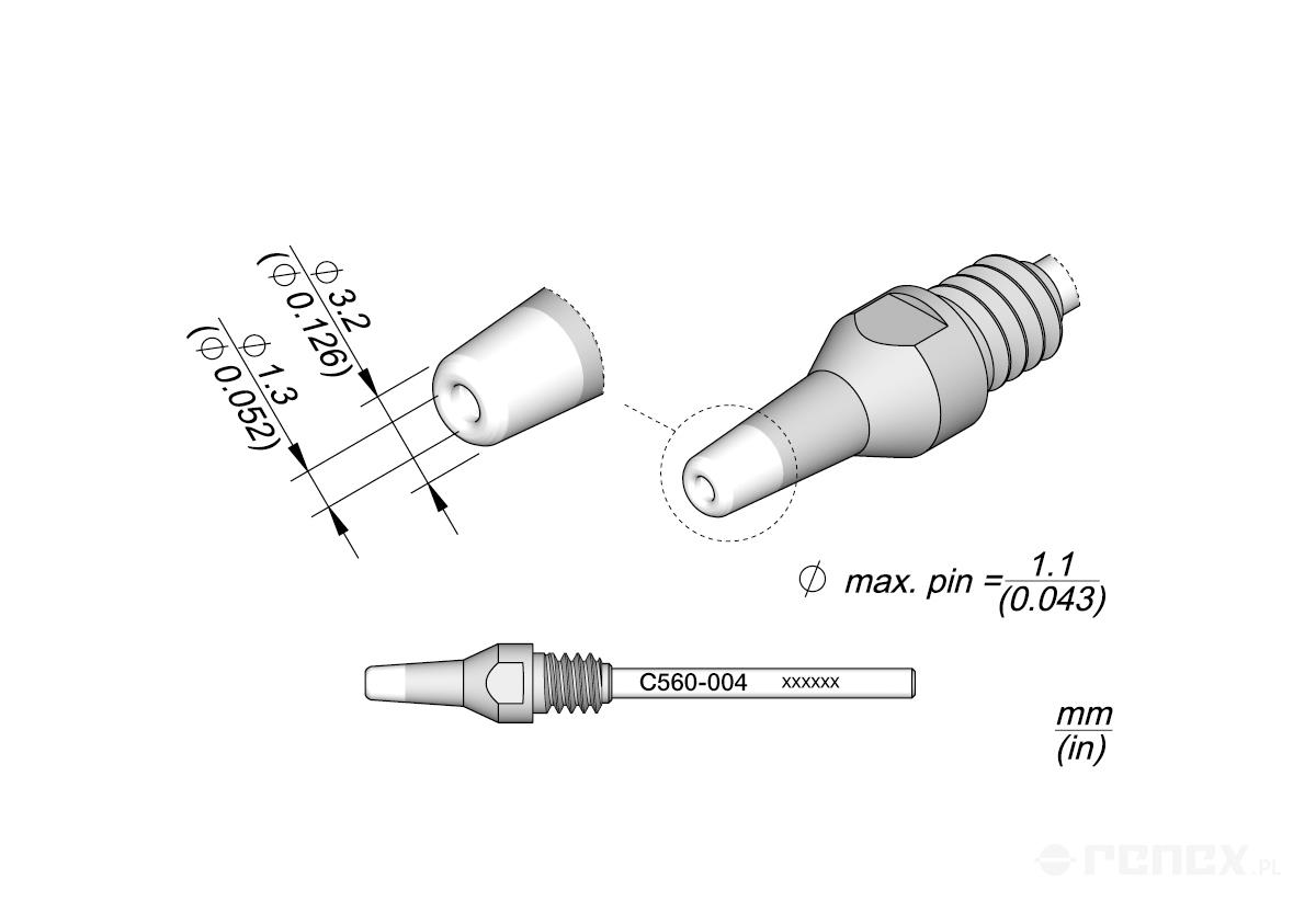 C560004 Tip for JBC DR560 Desoldering Iron